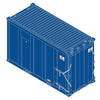 20' High-Cube MSW Trash Container 4-Pack - Ready to Run -- General American LWT #150426, 150787, 150799, 151316 (dark blue)