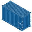 20' High-Cube MSW Trash Container 4-Pack - Ready to Run -- Interstate Waste Service IWS #900282, 901357, 901416, 902109 (dark blue)