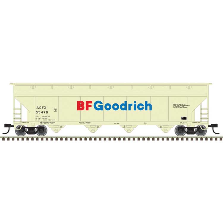 ACF 5250 4-Bay Centerflow Hopper - Ready to Run -- BF Goodrich ACFX #55501 (pale yellow, blue, red)