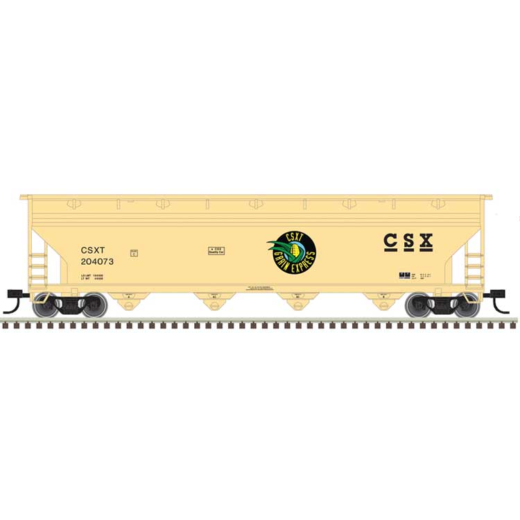 ACF 5250 4-Bay Centerflow Hopper - Ready to Run -- CSX #201598 (Grain Express, beige, black, green)
