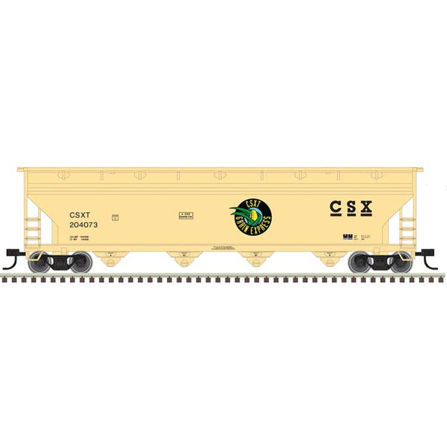 ACF 5250 4-Bay Centerflow Hopper - Ready to Run -- CSX #201598 (Grain Express, beige, black, green)