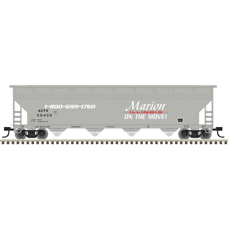 ACF 5250 4-Bay Centerflow Hopper - Ready to Run -- Marion, IL ACFX #58459 (gray, white, red)