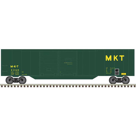 50' Double-Door Boxcar - Ready to Run -- Missouri-Kansas-Texas #2260 (green, yellow)