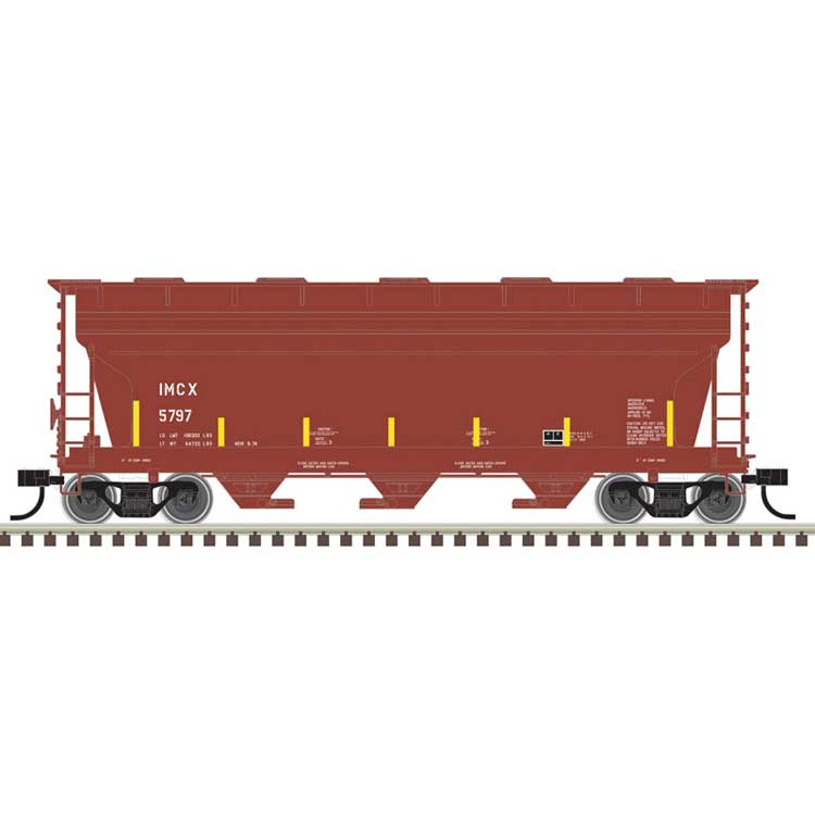 ACF 3560 Center-Flow Covered Hopper - Ready to Run -- Mosaic IMCX #5797 (Boxcar Red, white, yellow conspicuity marks)