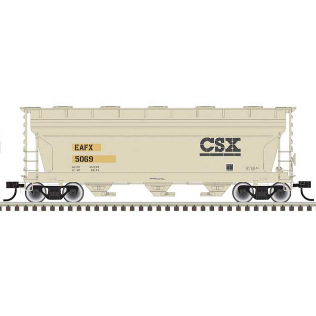 ACF 3560 Center-Flow Covered Hopper - Ready to Run -- Rail Logistics EAFX #5069 (Ex-CSX Patch, tan, black)