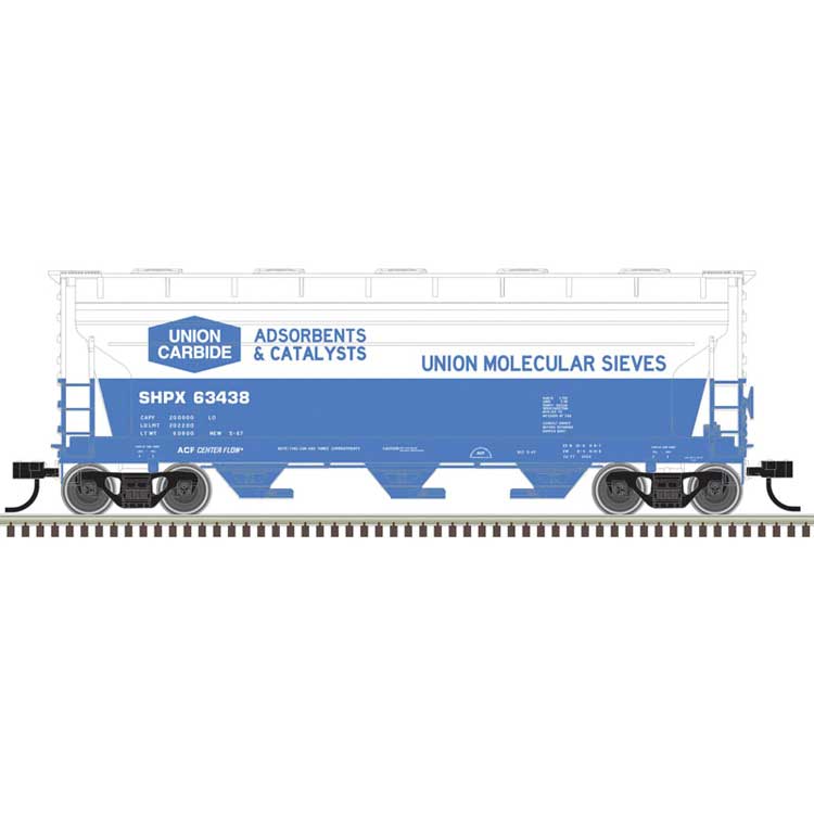 ACF 3560 Center-Flow Covered Hopper - Ready to Run -- Union Carbide SHPX #63435 (white, blue)
