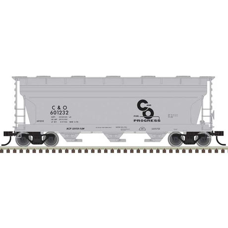 ACF 3560 Center-Flow Covered Hopper - Ready to Run -- Chesapeake & Ohio #601224 (gray, black, Progress Logo)