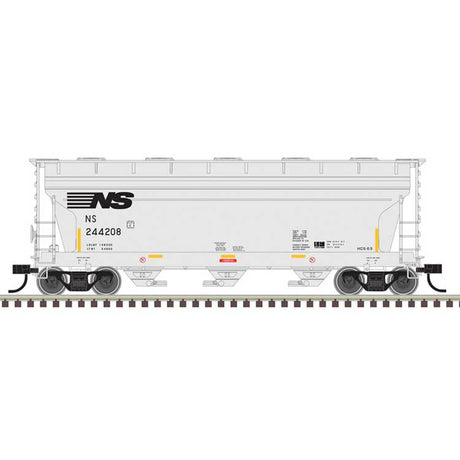 ACF 3560 Center-Flow Covered Hopper - Ready to Run -- Norfolk Southern #244230 (gray, black, yellow conspicuity marks)