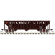90-Ton 3-Bay Hopper with Load - Ready to Run -- Pittsburgh and Shawmut #1629 (black, white, red, Billboard Lettering)