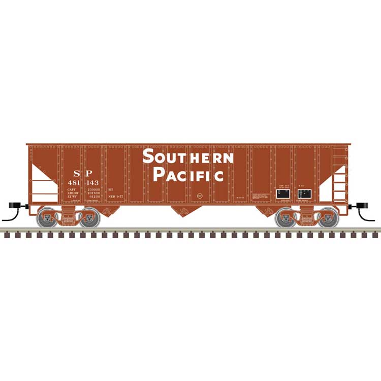 90-Ton 3-Bay Hopper with Load - Ready to Run -- Southern Pacific #481125 (Boxcar Red, white, Large Lettering)