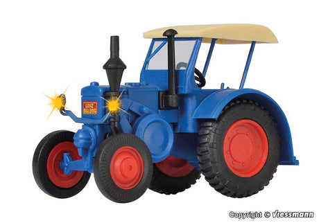 Lanz Bulldog Tractor w/LED Lights -- Blue, 14-16 Volts