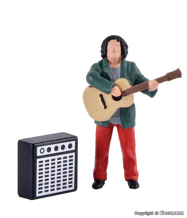 Animated Street Musician with Guitar and Amplifier -- Add Sound with 769-5577 (Sold Separately)