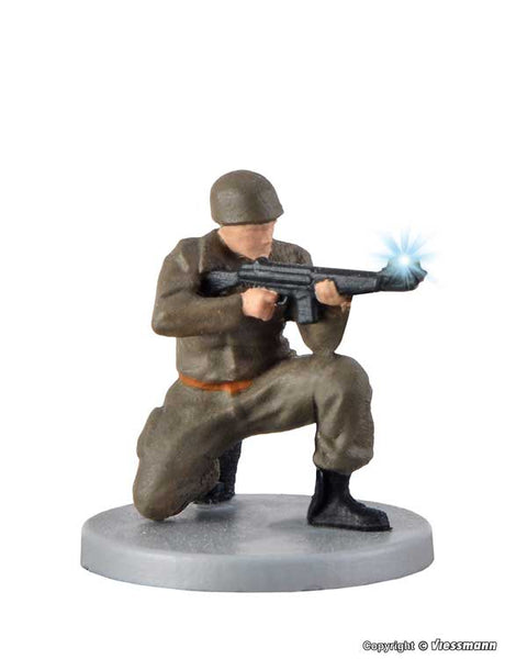 Animated Kneeling Soldier Firing Rifle