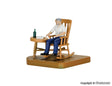 Animated Man in Rocking Chair -- Requires 1-1/2" 3.9cm Under Layout Base for Mounting