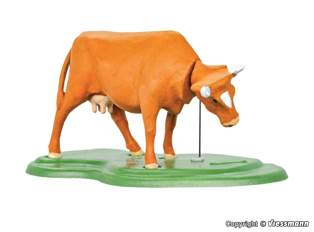 Animated Cow with Moving Head -- With Under-Layout Motor Drive, Requires 1-1/2"  3.9cm Mounting Depth (brown