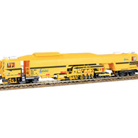 Plasser & Theurer 09-3X Production Tamper - 2-Rail DCC Equipped -- With Directional LED Lights & Moving Tamper Parts Infrabel (yellow, black)