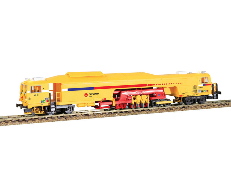 Plasser & Theurer 09-3X Production Tamper - 3-Rail Marklin Digital Equipped -- With Directional LED Lights & Moving Tamper Parts Strukton (yellow, red)