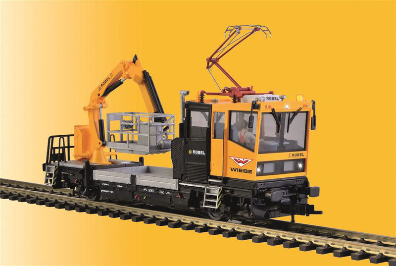 Robel 54.22 Railway Maintenance Vehicle w/Basket & Pantograph w/Sound & DCC -- Wiebe (yellow, black, gray)