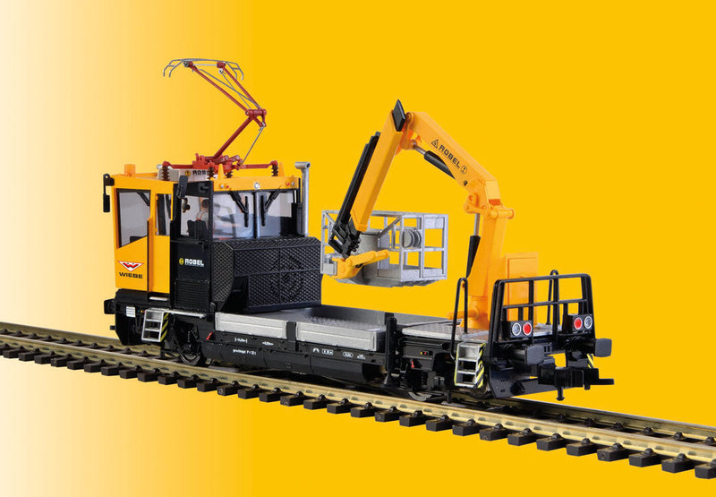 Robel 54.22 Maintenance Vehicle w/Basket & Pan - 3-Rail AC w/Sound & Digital -- Wiebe (yellow, black, gray)-1