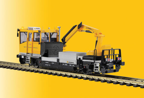 Robel 54.22 Track Maintenance Car w/Working Crane, Sound & DCC -- NETZ (yellow, black, gray)-1