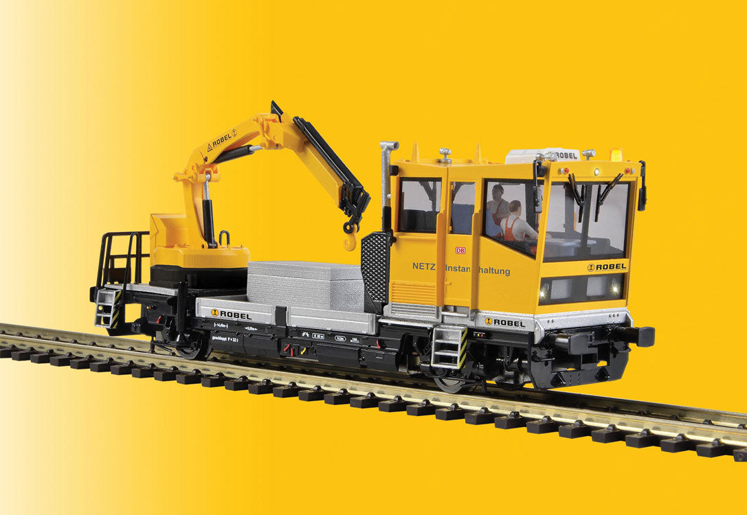 Robel 54.22 Track Maintenance Car w/Working Crane, Sound & DCC -- NETZ (yellow, black, gray)-2