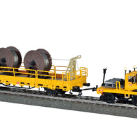 Unimog w/Low-Side Catenary Car - Powered 3-Rail w/Sound & Digital -- German Federal Railroad DB (yellow, red)