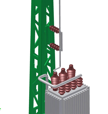 Catenary Transformer Set -- With Mast Console-1