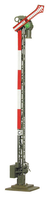 Bavarian-Style Semaphore Home Signal w/Lattice Post -- Single Arm Hp0 Hp1-2