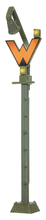 Operating European-Style Waiting Signal - Assembled -- With Orange W & LED Lamp-2