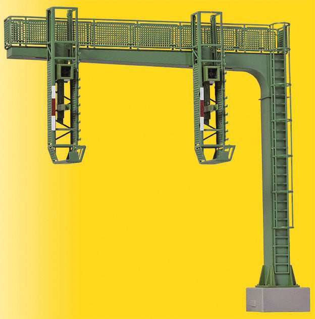 European 2-Track Cantileverd Signal Bridge -- No Signal Heads, Designed for Multiplex Technology