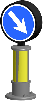 LED Lighted European-Style Traffic Direction Control Sign -- 3/4"  1.9cm Tall-1