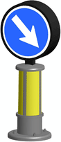 LED Lighted European-Style Traffic Direction Control Sign -- 3/4"  1.9cm Tall-1