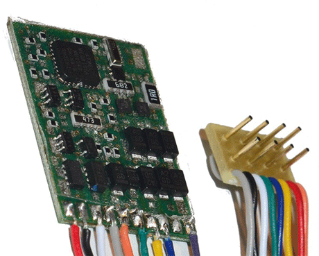 Motor Control & Function DCC Decoder w/NEM 652/NMRA 8-Pin Plug -- 1 x 5/8 x 1/8"  25 x 15.4 x 3.3mm-1