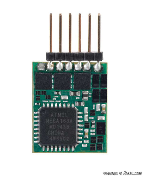 DCC Motor Control Decoder -- 2 Function with NEM 6-Pin Plug - 5/8 x 3/8 x 3/32"  1.56 x .95 x .21cm