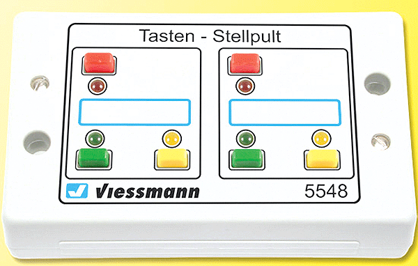 Universal Pushbutton Panel w/Momentary Switches for Solenoid Signal/Accessory -- With Red/Yellow/Green Feedback LEDs - Controls 2 3-Aspect Signals-1