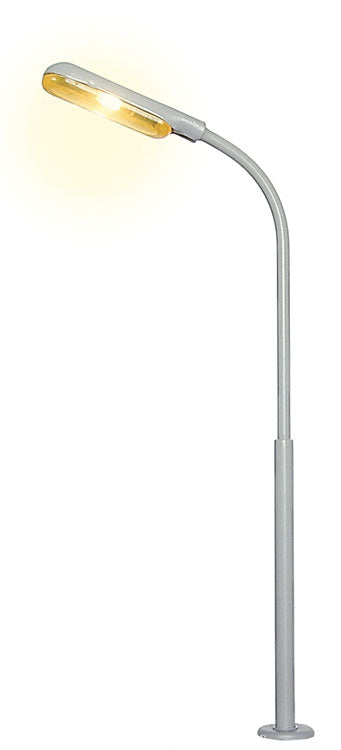 LED Whip-Style Street Lamp w/Plug Base & Socket -- Yellow LED, 10-16 V, 2-1/8"  5.4cm Tall