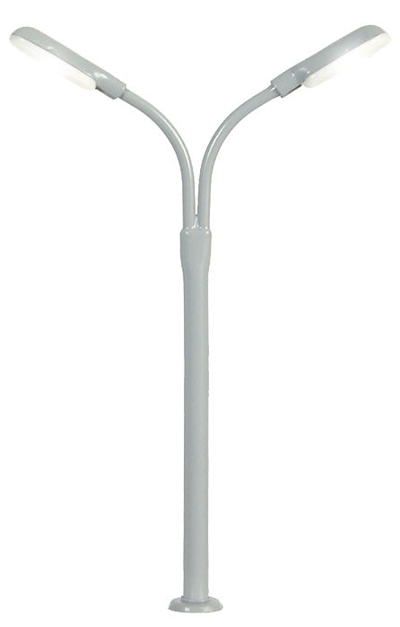Double-Curved-Arm LED Streetlight -- White 2-1/8"  5.4cm-2