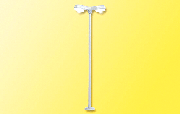 Modern Double-Arm LED Streetlight -- White, 2-1/8"  5.4cm Tall, 10-16 Volt-1