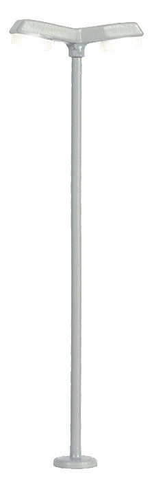 Modern Double-Arm LED Streetlight -- White, 2-1/8"  5.4cm Tall, 10-16 Volt-2