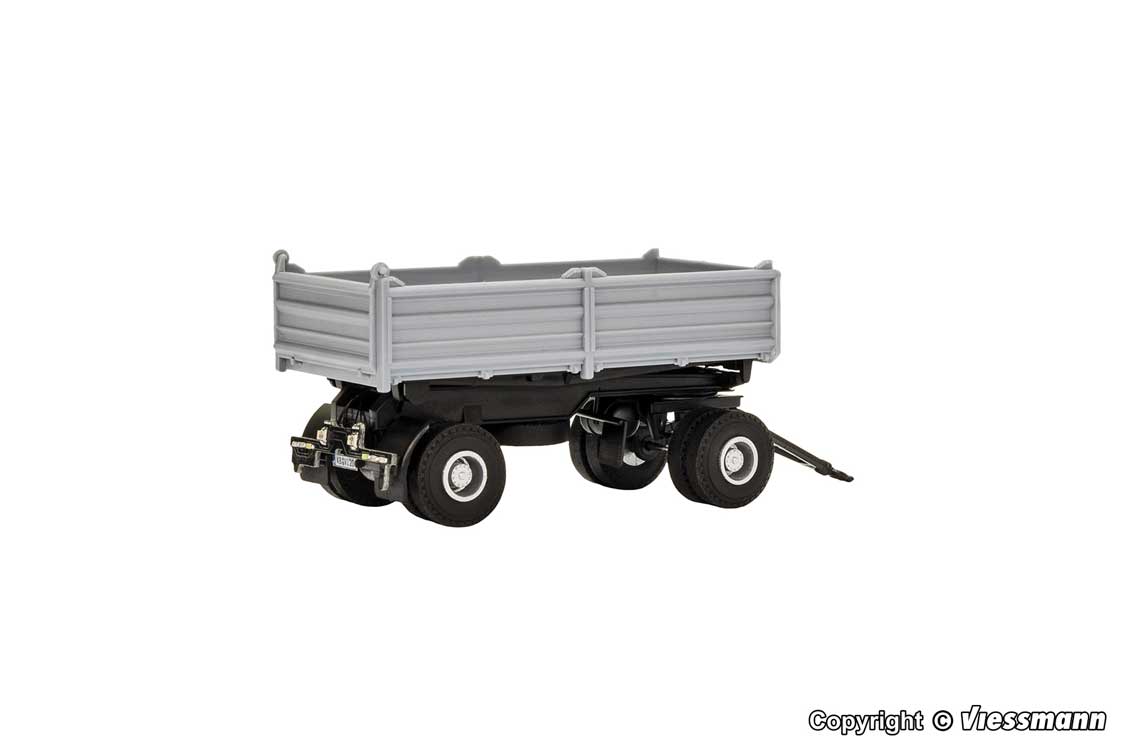 2-Axle Dump Trailer w/Tail Lights - CarMotion -- Silver, Black-1