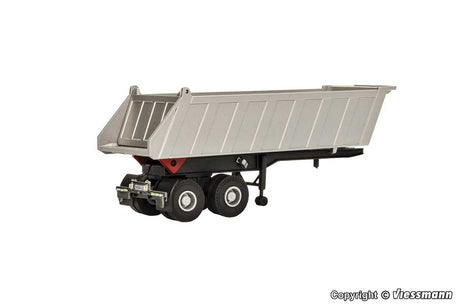 Meiller MHKS 40/2 2-Axle Dump Trailer w/Tail Lights - CarMotion -- Silver, Black-1