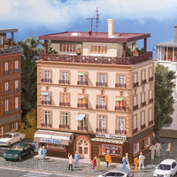 Stucco Apartment Building w/Penthouse -- Kit - 5-1/8 x 4-1/8 x 7-11/16"  13 x 10.5 x 19.5cm