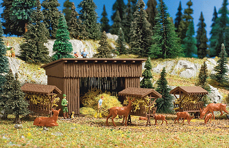 Wild Game Feeding Stand - Kit -- Shed: 3-1/8 x 2 x 2" 8 x 5 x 5.1cm Troughs:1-1/16 x 7/8 x 1-3/16" 2.7x2.2x-1