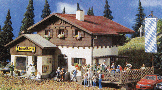Semi-Detached Stucco House 2-Pack -- Kit - Half-Timber (white), 4-1/16 x 3-1/4 x 5-1/4"  10.4 x 8.3 x 13.3cm-1