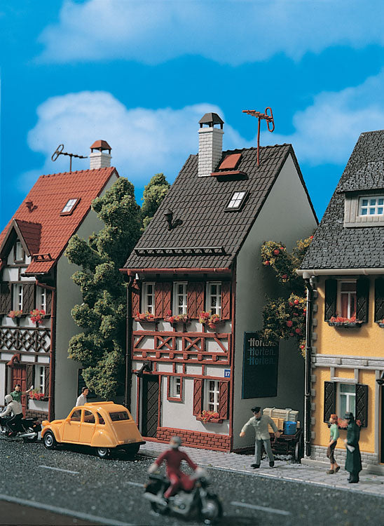 Half Timbered House (gray) -- 2 x 3-5/16 x 5-5/16"  5.2 x 8.3 x 13.3cm