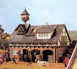 Stable w/Pigeon Loft -- 5-1/2 x 3-1/8"  14 x 8cm-1