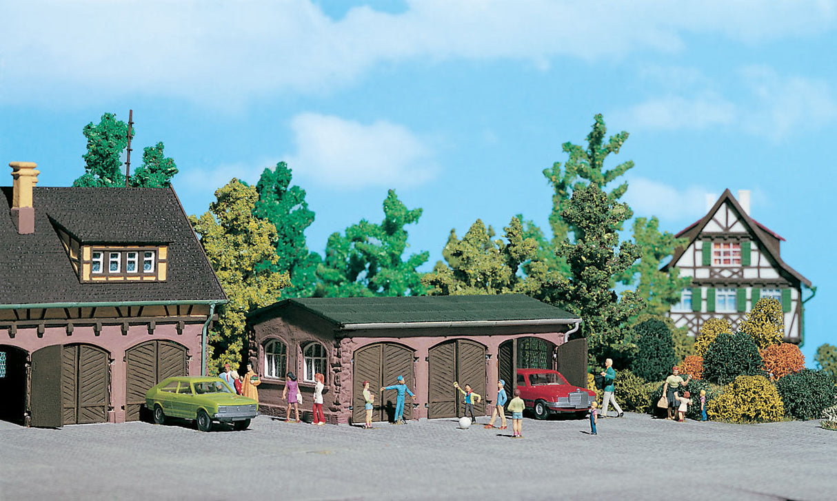 Three-Door Garage -- 4-3/8 x 2-3/4 x 1-3/4"  11 x 7 x 4.5cm