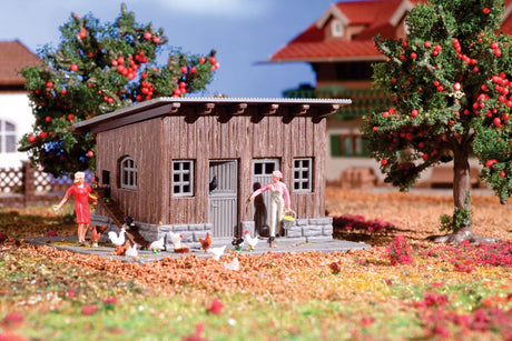 Organic Series Wood Chicken Shack - Kit (Organic/Biodegradable Plastic) -- 3-1/8 x 2-3/8 x 1-5/8"  8 x 6 x 4.2cm