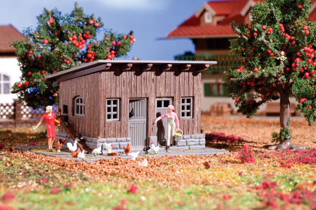 Organic Series Wood Chicken Shack - Kit (Organic/Biodegradable Plastic) -- 3-1/8 x 2-3/8 x 1-5/8"  8 x 6 x 4.2cm
