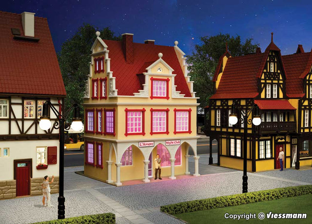 L'Amore Night Club w/Red LED Light -- Kit - 3-3/4 x 3-3/8 x 1-3/16"  9.5 x 8.5 x 3cm-1